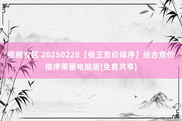 视频专区 20250228【板王竞价排序】结合竞价排序策画电脑版{免费共享}
